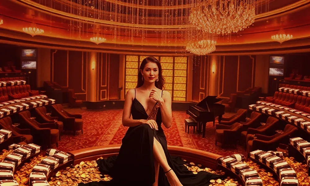 ห้องโถงทางเข้าคาสิโนสไตล์มาเก๊าของ sagame1688 ภาพประกอบทางเข้าล่าสุด